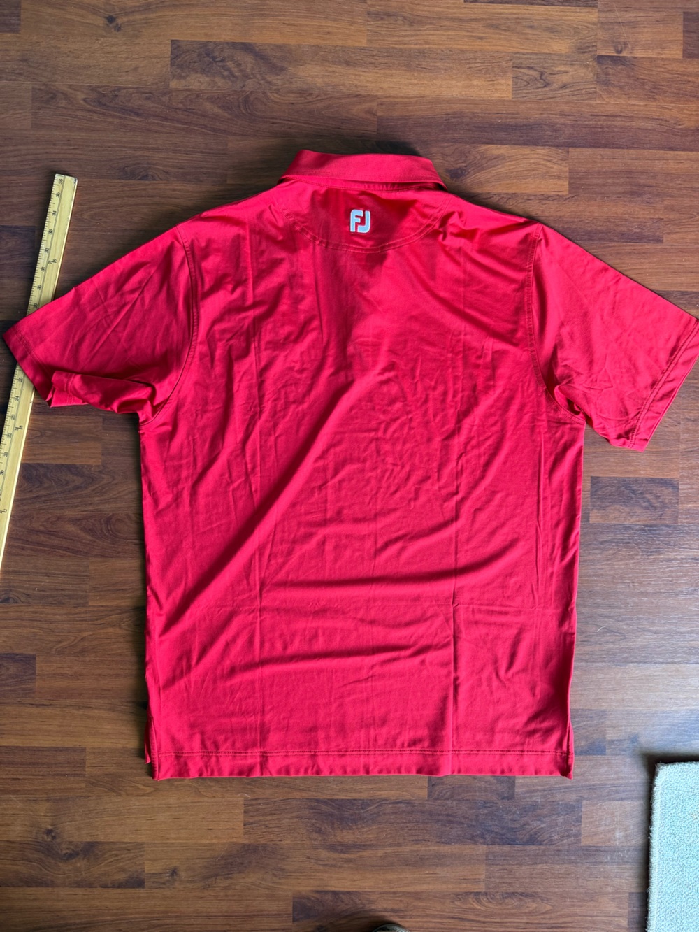 FootJoy Men's Red Polo Shirt with Embroidered Crest - Picture 5 of 6